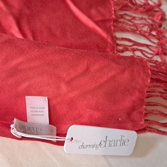 NWT Charming Charlie Infinity Scarf Dark Coral 20 x 72 - Picture 3 of 6